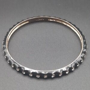 J. Crew‎ Black Enamel Bangle Bracelet With Rhinestones